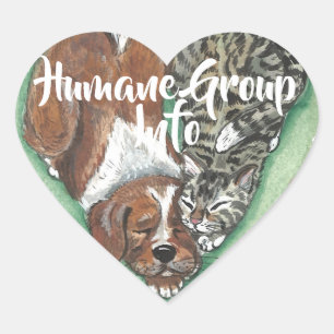 Custom Humane Dog Cat Puppy Kitten Heart Sticker