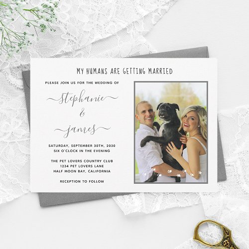 Custom Humans Getting Married Pet Photo Wedding Invitation