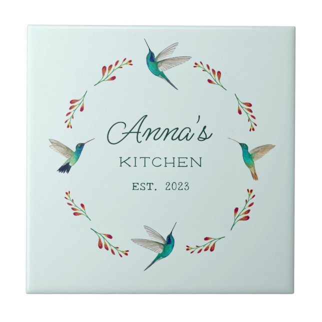 Custom Hummingbird   Ceramic Tile (Front)