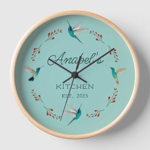Custom Hummingbird  Clock
