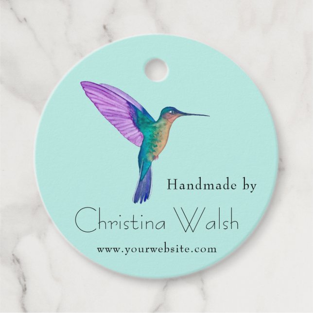 Custom Hummingbird Favor Tags (Front)