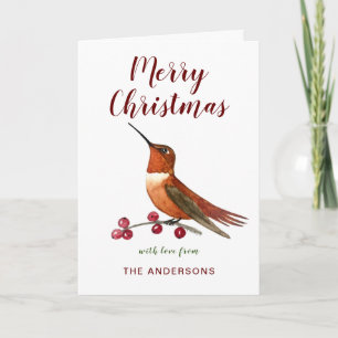 Custom Hummingbird Holiday Card