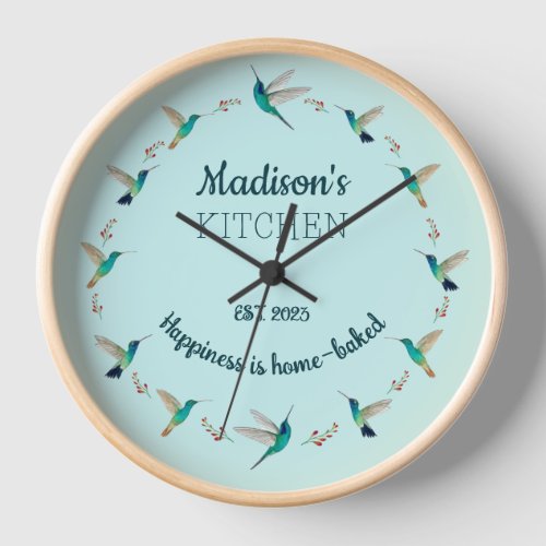 Custom Hummingbird Kitchen Clock