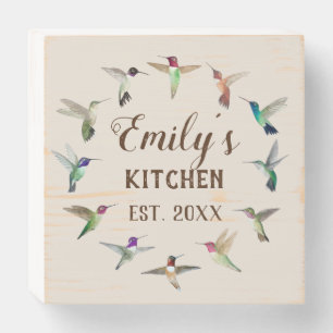 Custom Hummingbird Kitchen Wood Box Sign
