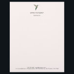 Custom Hummingbird  Letterhead<br><div class="desc">Elegant custom letterhead featuring a green hummingbird on a cream background. The font style,  font size and font color can be changed by clicking on "Edit using design tool".</div>