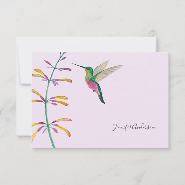Custom Hummingbird  Note Card (Front)