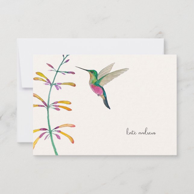 Custom Hummingbird  Note Card (Front)
