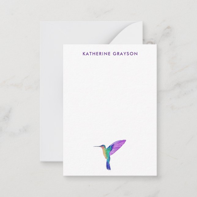 Custom Hummingbird  Note Card (Front)