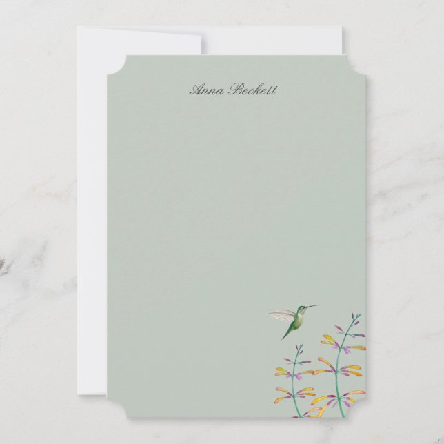 Custom Hummingbird Note Card (Front)