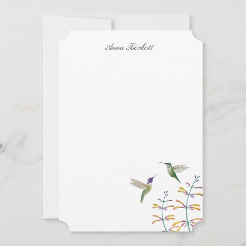 Custom Hummingbird Note Card