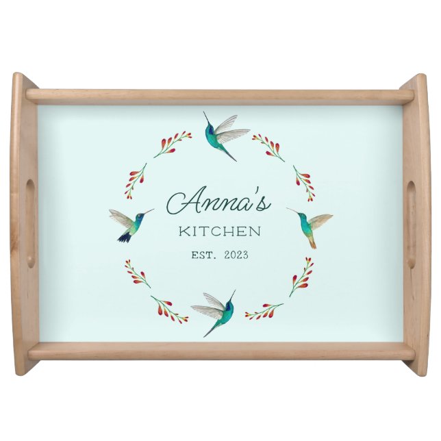 Custom Hummingbird   Serving Tray (Front)