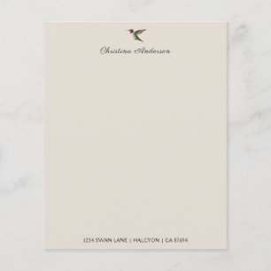 Custom Hummingbird Stationery Paper
