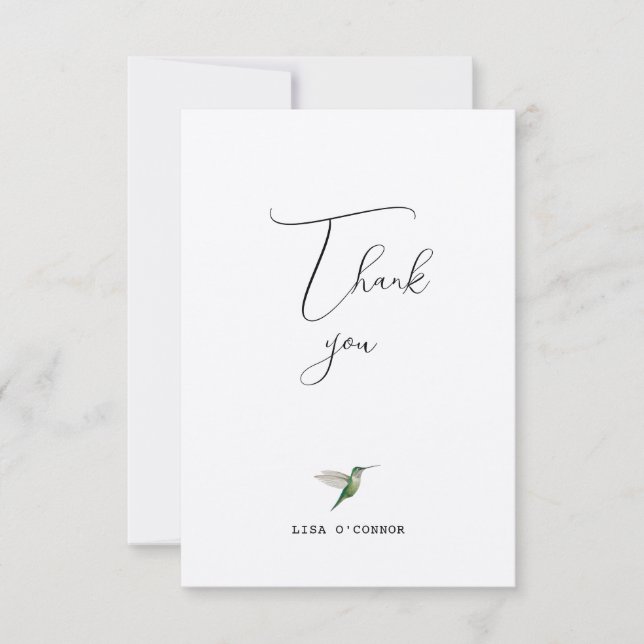 Custom Hummingbird Thank you Card (Front)