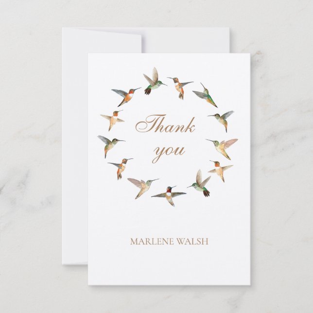 Custom Hummingbird Thank You Card (Front)