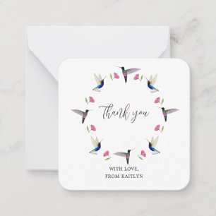 Custom Hummingbird Thank You Flat Note Card
