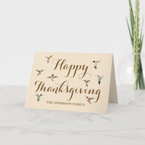 Custom Hummingbird  Thanksgiving Card