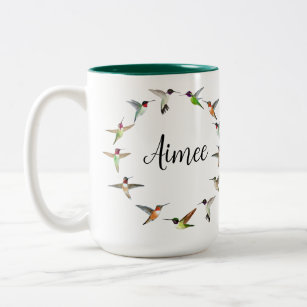 Custom Hummingbird Two-Tone Coffee Mug