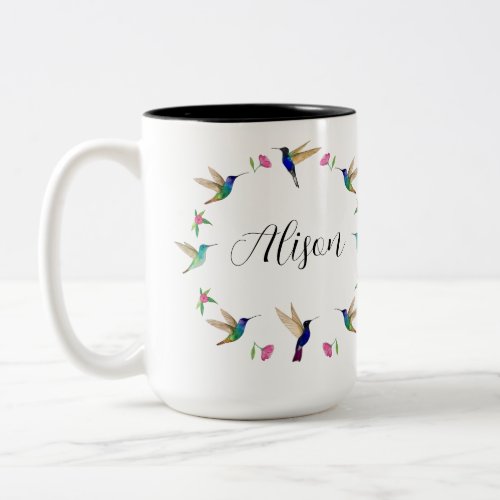 Custom Hummingbird Two_Tone Coffee Mug