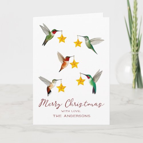 Custom Hummingbirds Christmas  Holiday Card