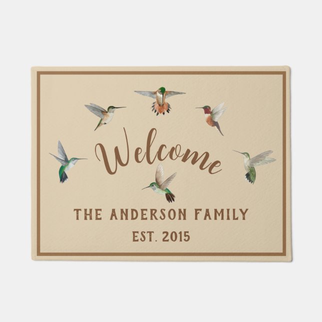 Custom Hummingbirds Doormat (Front)
