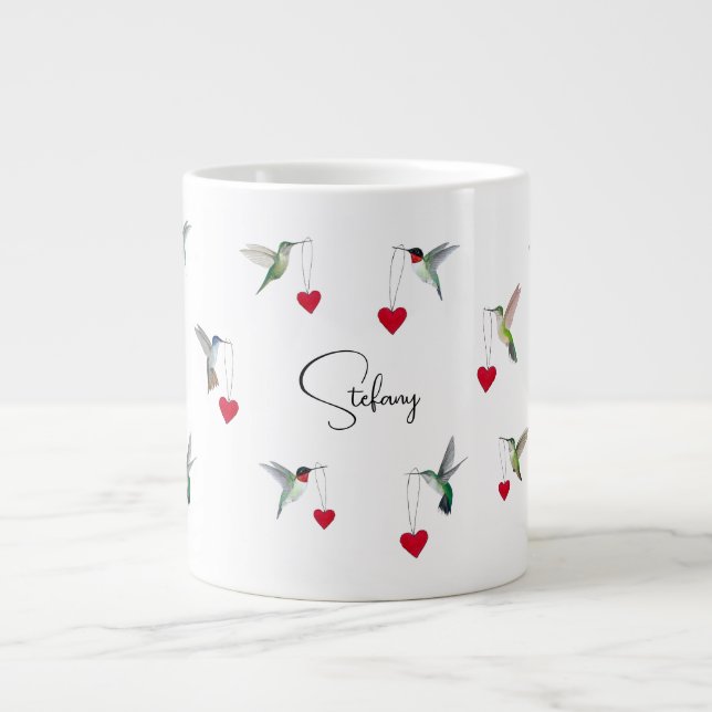 Custom Hummingbirds Giant Coffee Mug (Front)