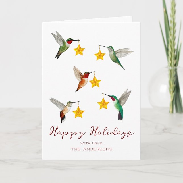 Custom Hummingbirds  Holiday Card (Front)