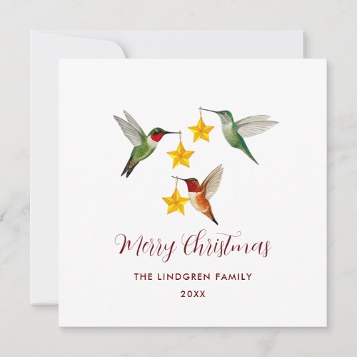 Custom Hummingbirds Merry Christmas  Holiday Card