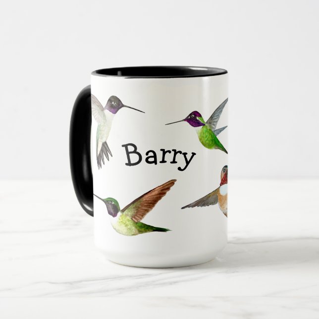 Custom Hummingbirds of California Mug (Front Left)
