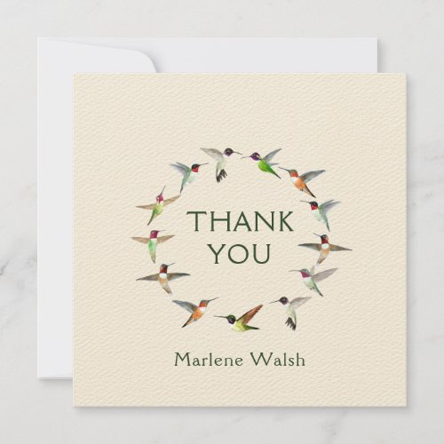 Custom Hummingbirds Thank You Card