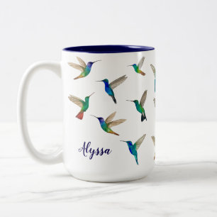 Custom hummingbirds Two-Tone coffee mug