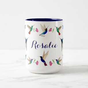 Custom Hummingbirds Two-Tone Coffee Mug