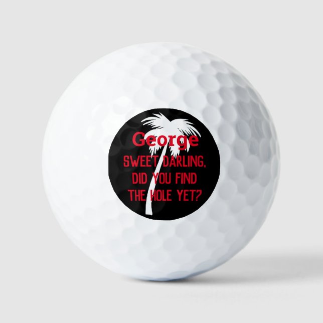 Custom humor golf personalized palm tree balls (Front)