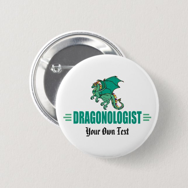Custom Humorous Green Dragon Button (Front & Back)