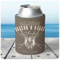 Buffalo Plaid Can Cooler, Deer Camp Beer Can Coozie