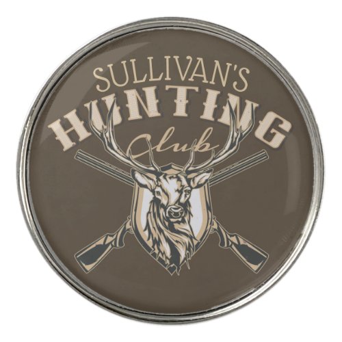 Custom Hunter NAME Deer Trophy Rifle Hunting Club Golf Ball Marker