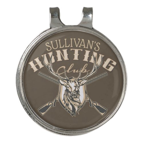 Custom Hunter NAME Deer Trophy Rifle Hunting Club Golf Hat Clip