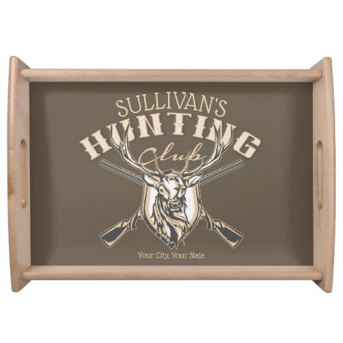 Custom Hunter NAME Deer Trophy Rifle Hunting Club Serving Tray