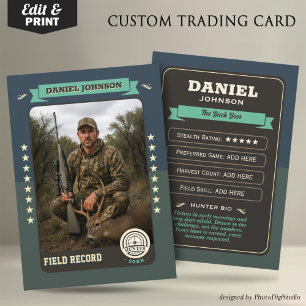 Custom Hunter Trading Card, Hunting Gifts Hunter Calling Card