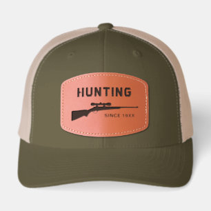 Custom Hunting Since Year  Leather Patch Hat