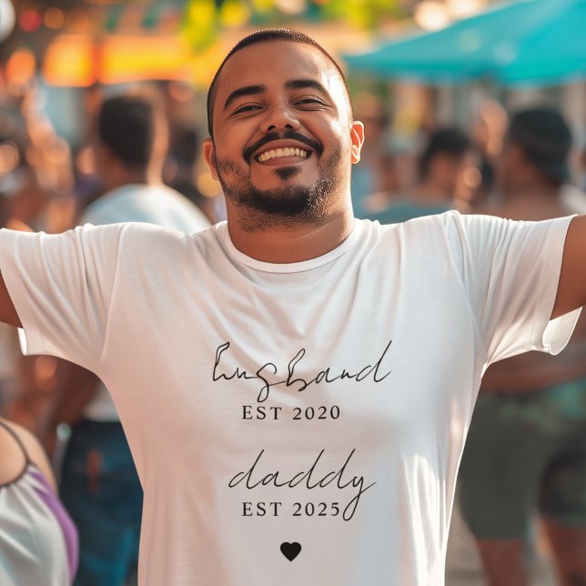 Custom Husband & Daddy EST Year Gift T-Shirt (Creator Uploaded)