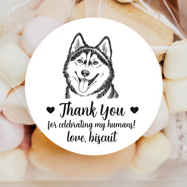 Custom Husky Dog Wedding Favor Stickers (Creator Uploaded)