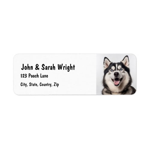 Custom  Husky Malemute Dog Address Label