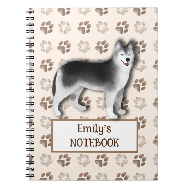 Custom Husky Notebook - Cute Dog Gift for Kids (Front)