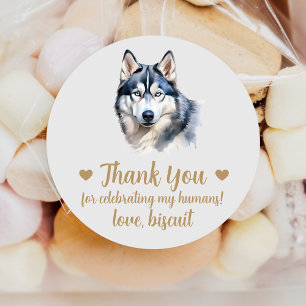 Custom Husky Wedding Favor Stickers
