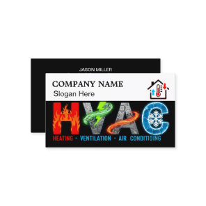 Custom HVAC Business Card with Company Logo & Slog