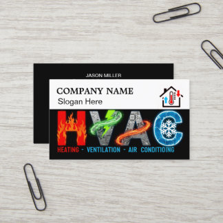 Custom HVAC Business Card with Company Logo & Slog