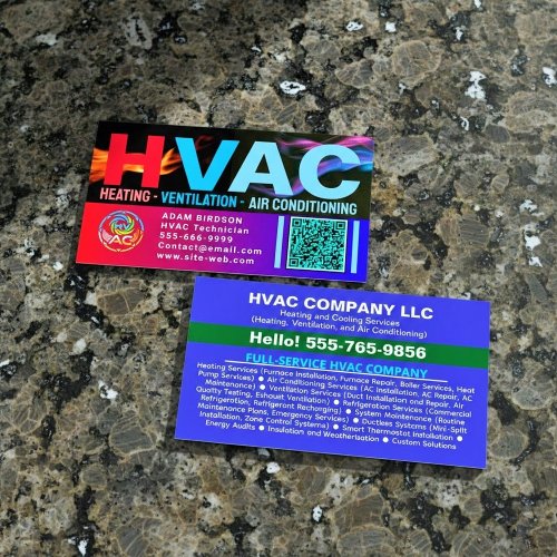 Custom HVAC Company Logo Qr Code | Professional AC Business Card