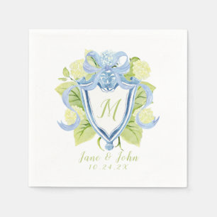 Custom Hydrangea Cocktail Wedding Napkins