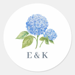 Custom Hydrangea Flower Wedding Favor Classic Round Sticker