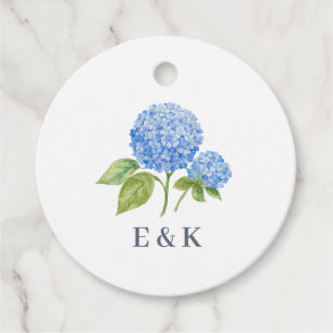 Custom Hydrangea Flower Wedding Favor Tags